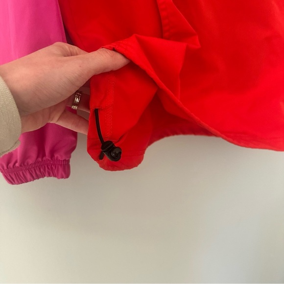 Champion Windbreaker Colorblock Pink Red Orange Quarter Zip Pullover Size Medium - Picture 4 of 12